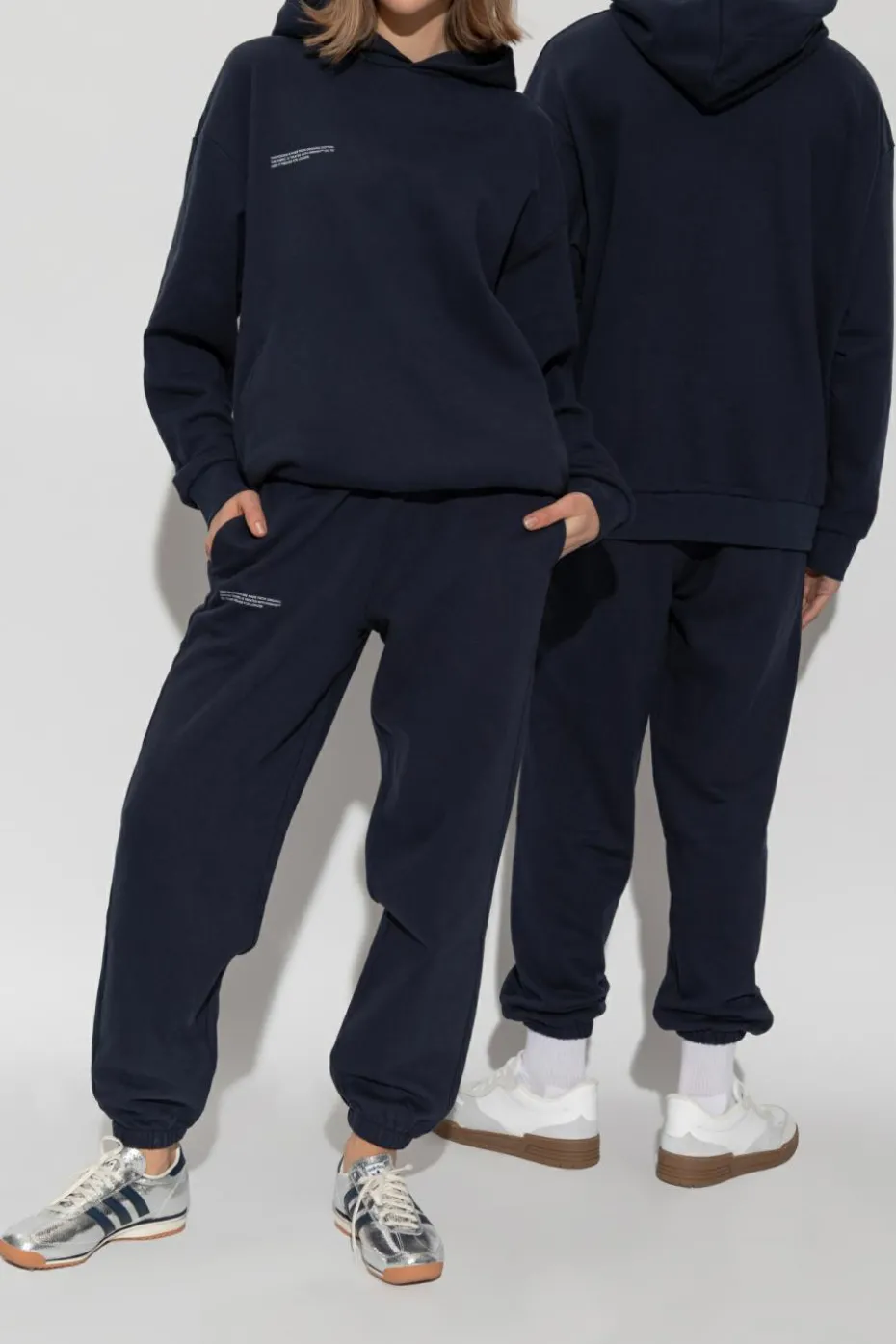 Pangaia GRANATOWY Bluza z logo