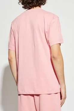 Pangaia RÓŻOWY T-shirt z logo