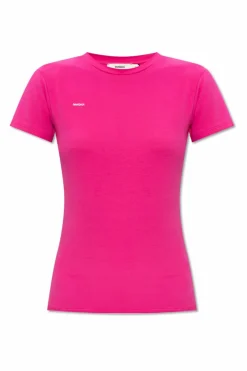 Pangaia RÓŻOWY T-shirt z logo