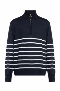Paul & Shark GRANATOWY Sweter z dekoltem zapinanym na zamek