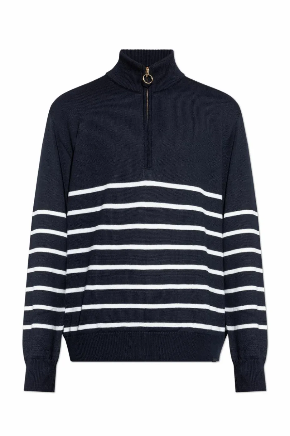 Paul & Shark GRANATOWY Sweter z dekoltem zapinanym na zamek