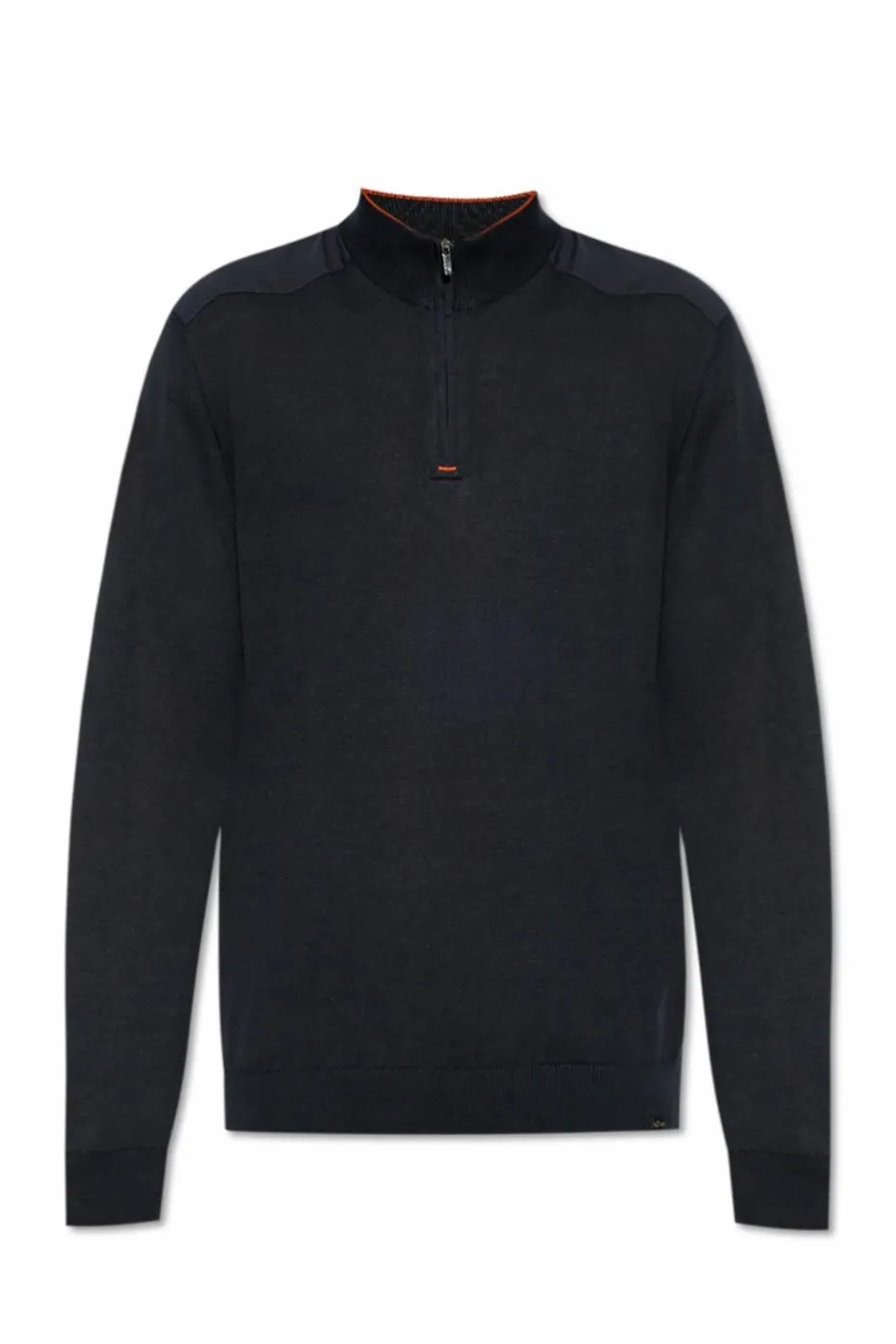 Paul & Shark GRANATOWY Sweter z dekoltem zapinanym na zamek