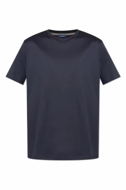 Paul & Shark GRANATOWY T-shirt z wyszytym logo