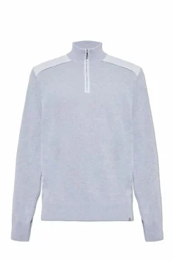 Paul & Shark jasnoniebieski Sweter z dekoltem zapinanym na zamek