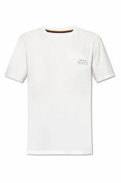 Paul Smith BIAŁY T-shirt z nadrukiem
