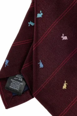 Paul Smith BORDO Jedwabny krawat