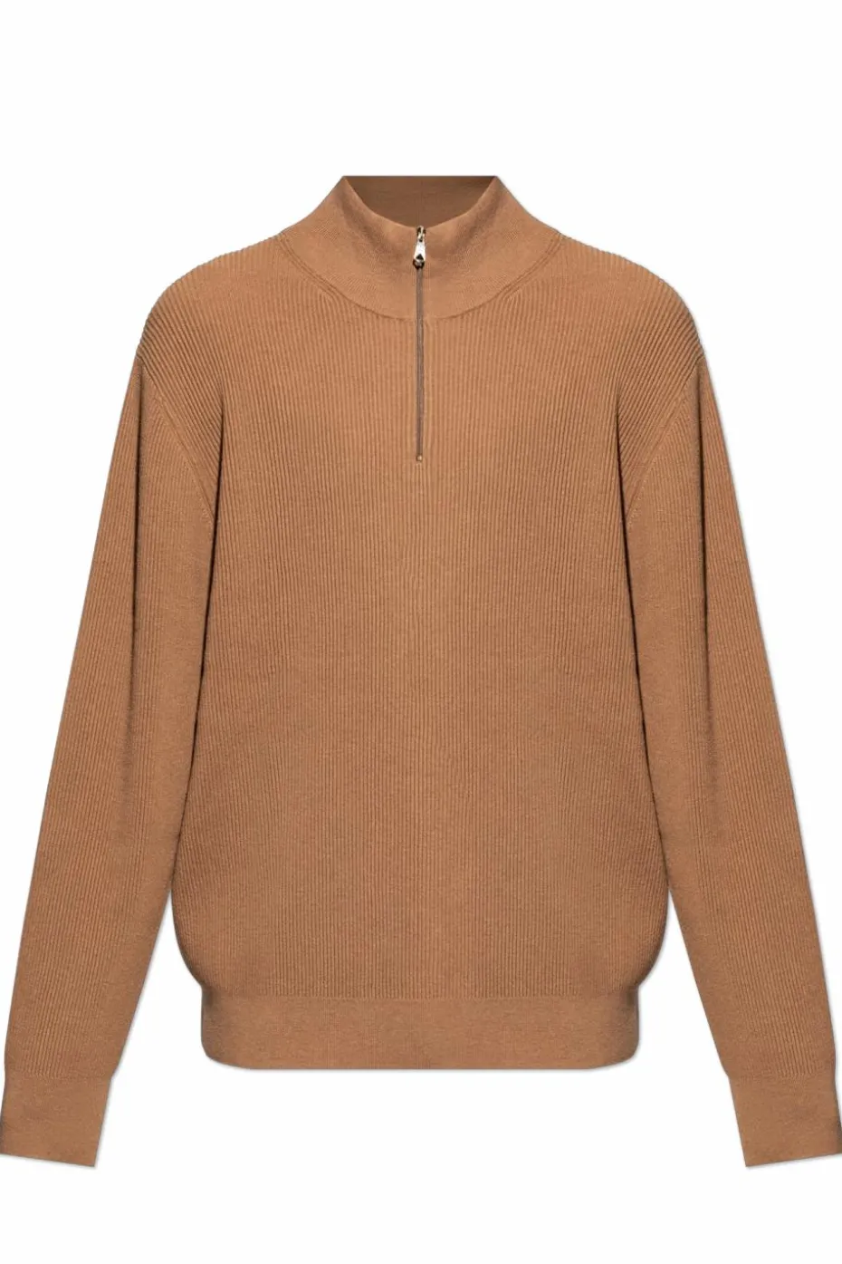 Paul Smith BRĄZOWY Sweter z zamkiem