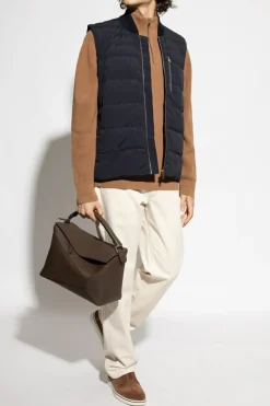 Paul Smith BRĄZOWY Sweter z zamkiem