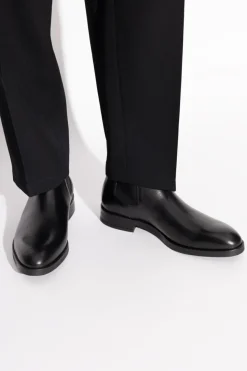 Paul Smith CZARNY Skórzane sztyblety