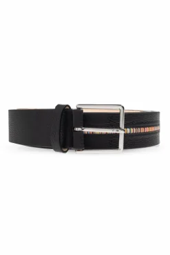 Paul Smith CZARNY Skórzany pasek
