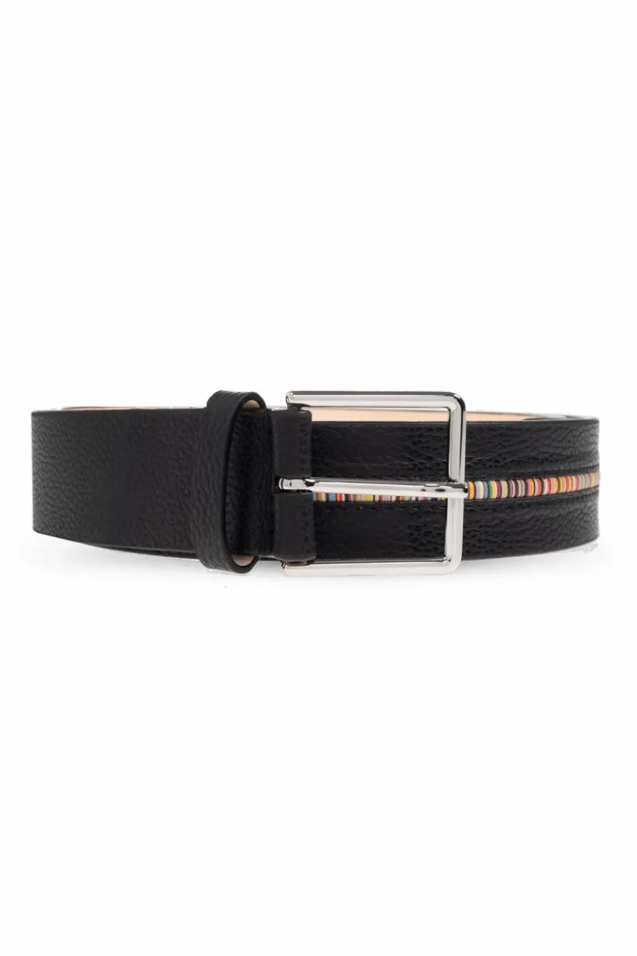 Paul Smith CZARNY Skórzany pasek