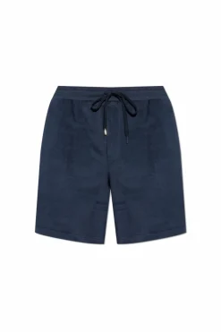 Paul Smith GRANATOWY Bawełniane szorty z logo