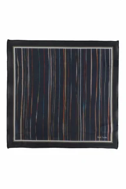 Paul Smith GRANATOWY Poszetka ze wzorem w prążki