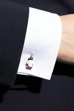Paul Smith MULTIKOLOR Spinki do mankietów z motywem pingwina