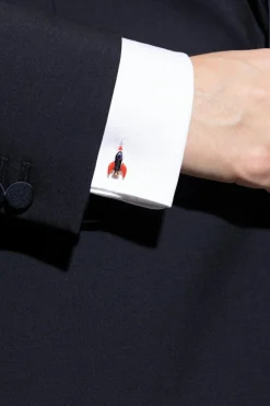 Paul Smith MULTIKOLOR Spinki do mankietów z motywem rakiety