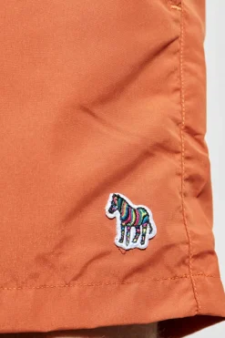 Paul Smith POMARAŃCZOWY Szorty kąpielowe z naszywką z logo