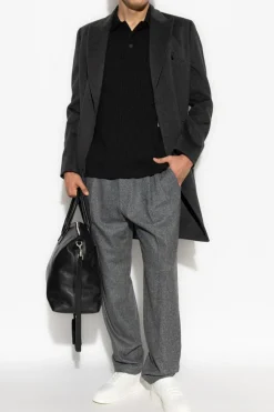 Paul Smith SZARY Dwurzędowy płaszcz