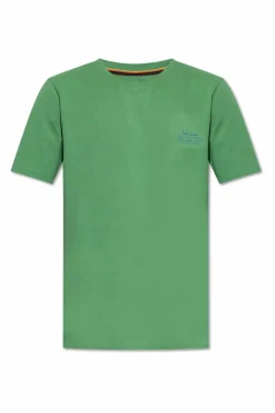 Paul Smith ZIELONY T-shirt z nadrukiem