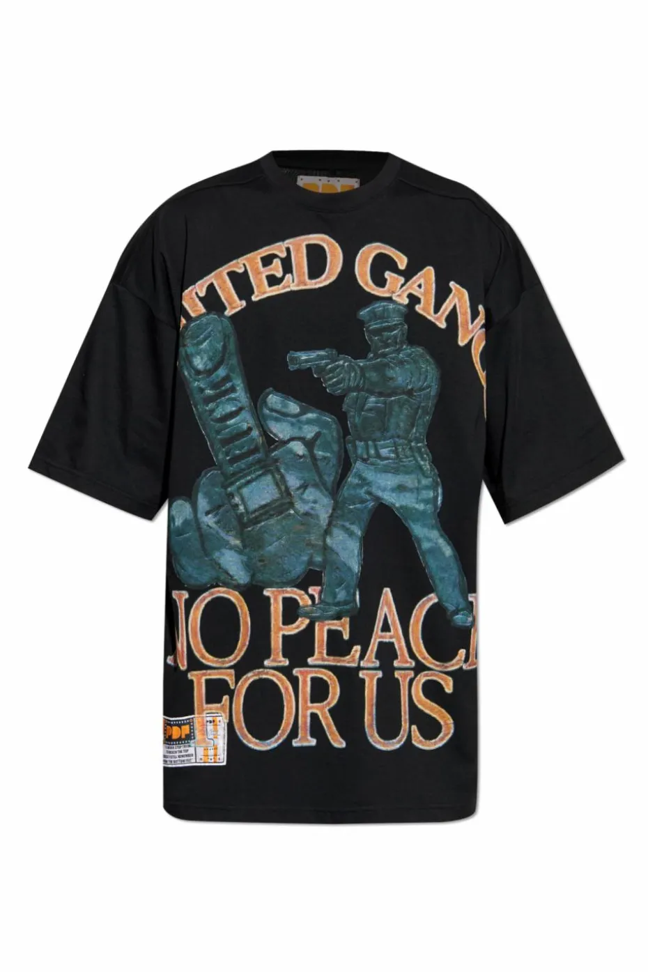 PDF CZARNY T-shirt z nadrukiem