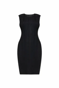 Pleats Please Issey Miyake CZARNY Plisowana sukienka
