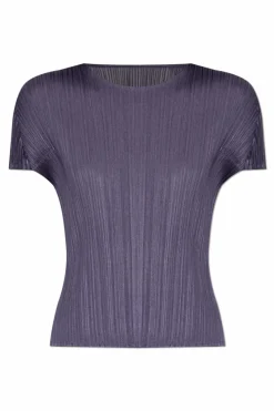 Pleats Please Issey Miyake FIOLETOWY Plisowany top
