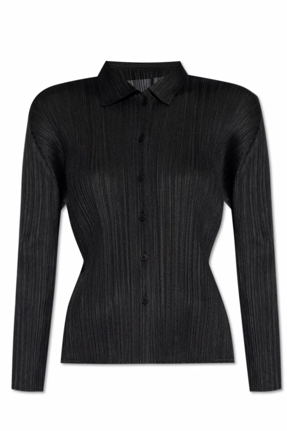 Pleats Please Issey Miyake CZARNY Plisowana koszula