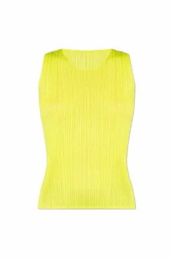 Pleats Please Issey Miyake neonowy Plisowany top