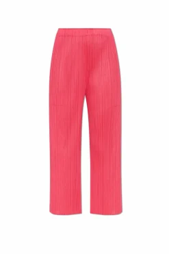 Pleats Please Issey Miyake RÓŻOWY Plisowane spodnie