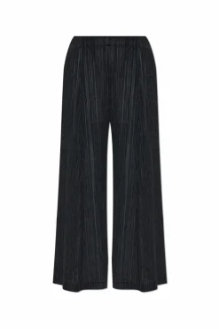 Pleats Please Issey Miyake CZARNY Plisowane spodnie