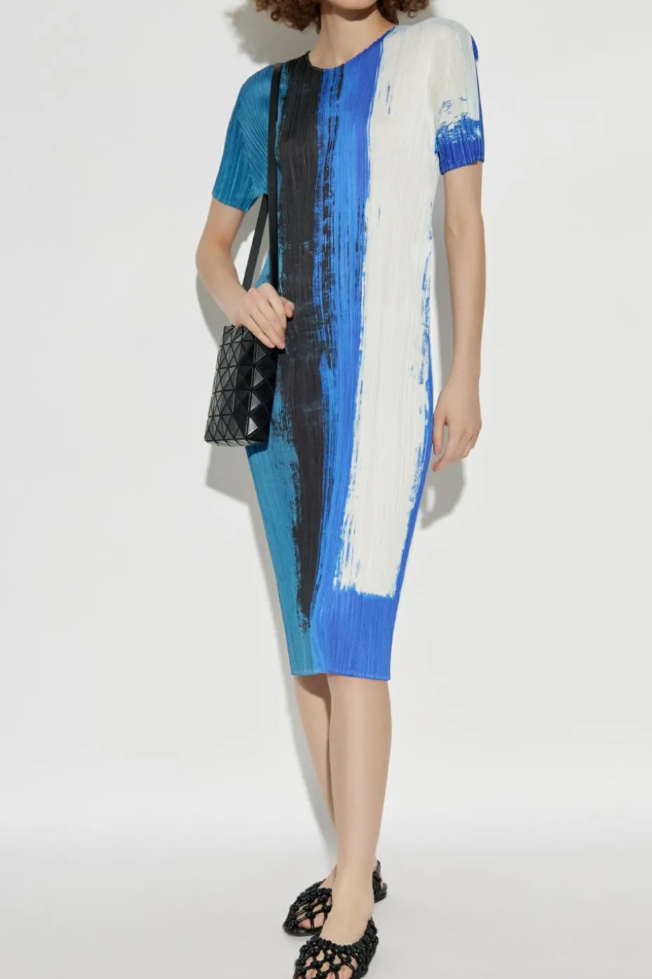 Pleats Please Issey Miyake NIEBIESKI Plisowana sukienka
