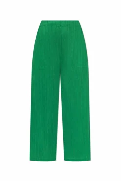 Pleats Please Issey Miyake ZIELONY Plisowane spodnie
