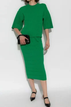 Pleats Please Issey Miyake ZIELONY Ołówkowa spódnica