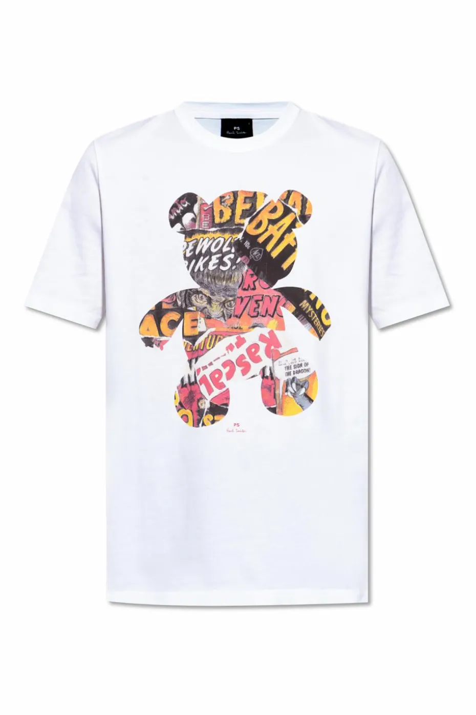 PS Paul Smith BIAŁY T-shirt z kolorowym nadrukiem