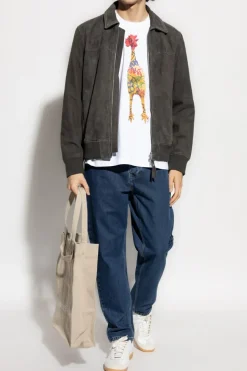 PS Paul Smith BIAŁY T-shirt z kolorowym nadrukiem