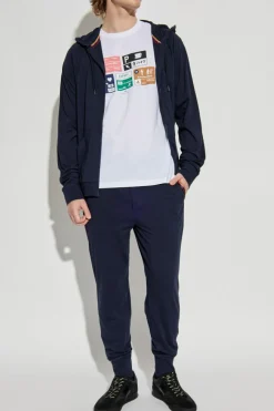 PS Paul Smith BIAŁY T-shirt z kolorowym nadrukiem