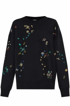PS Paul Smith CZARNY Bluza z kolorowo wyszytym wzorem