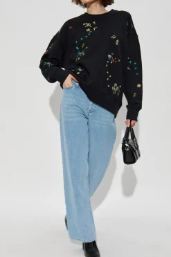 PS Paul Smith CZARNY Bluza z kolorowo wyszytym wzorem