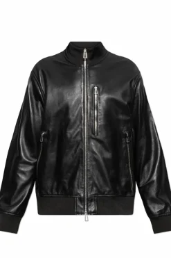 PS Paul Smith CZARNY Skórzana kurtka typu ‘bomber’