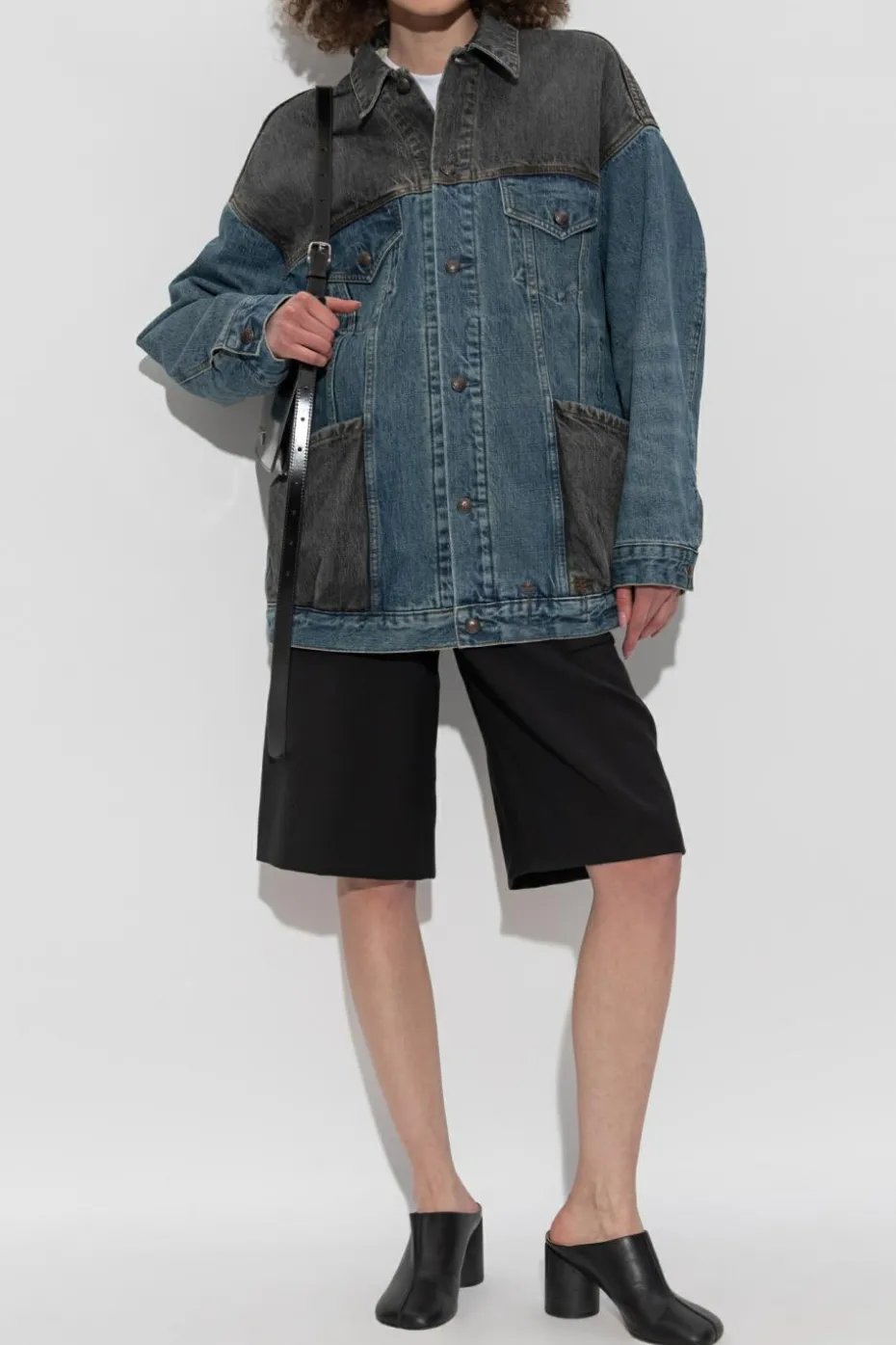R13 NIEBIESKI Jeansowa kurtka typu `oversize`