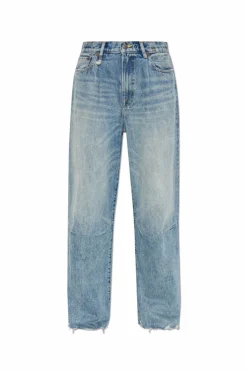 R13 NIEBIESKI Jeansy z efektem `vintage`