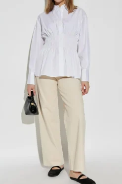 Rag & Bone BIAŁY Koszula z drapowaniem w talii