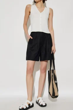 Rag & Bone BIAŁY Top z dekoracyjnymi guzikami