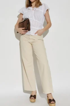 Rag & Bone BIAŁY Top z dekoltem w serek
