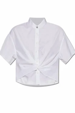 Rag & Bone BIAŁY Top z drapowaniem