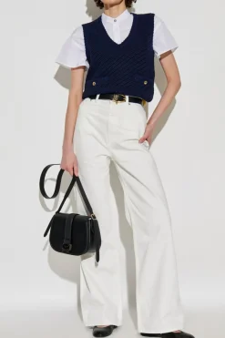 Rag & Bone BIAŁY Top z drapowaniem