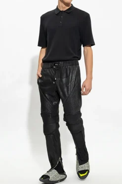 Rag & Bone CZARNY Prążkowane polo