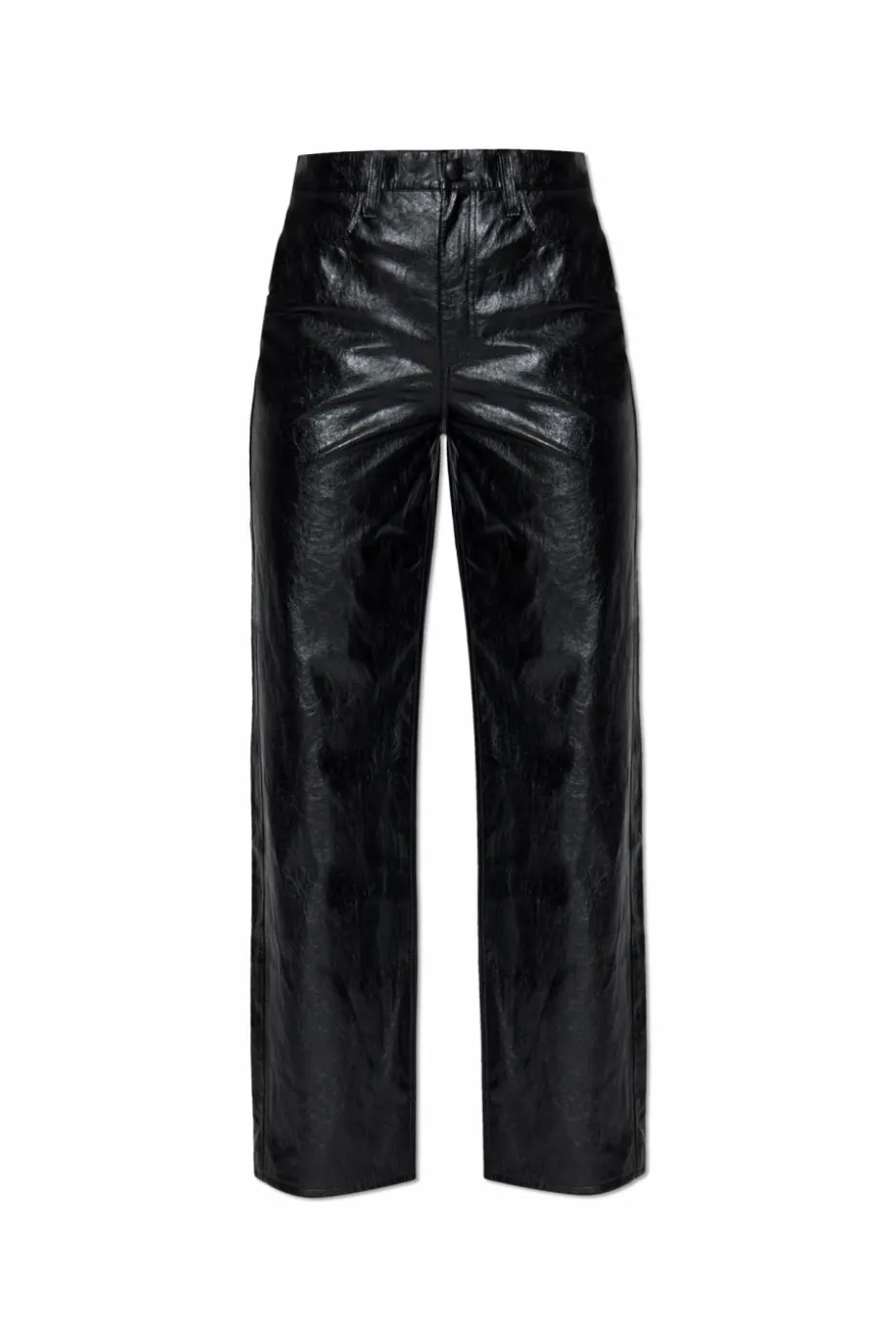 Rag & Bone CZARNY Spodnie z imitacji skóry `Shea`