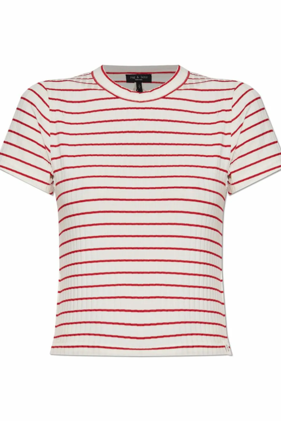Rag & Bone CZERWONY T-shirt ze wzorem w pasy