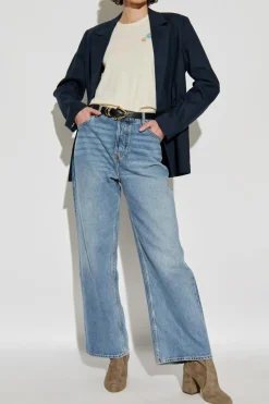 Rag & Bone GRANATOWY Marynarka z otwartymi klapami