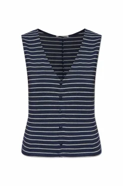 Rag & Bone GRANATOWY Top bez rękawów